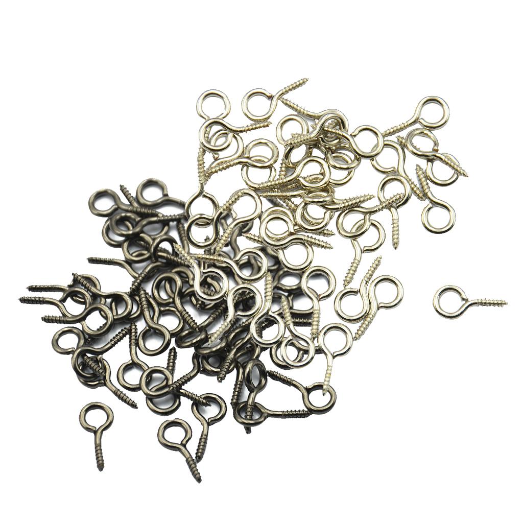 100 Pieces Screw Eye Pin DIY Jewelry Making Threaded Screw Hole Hooks