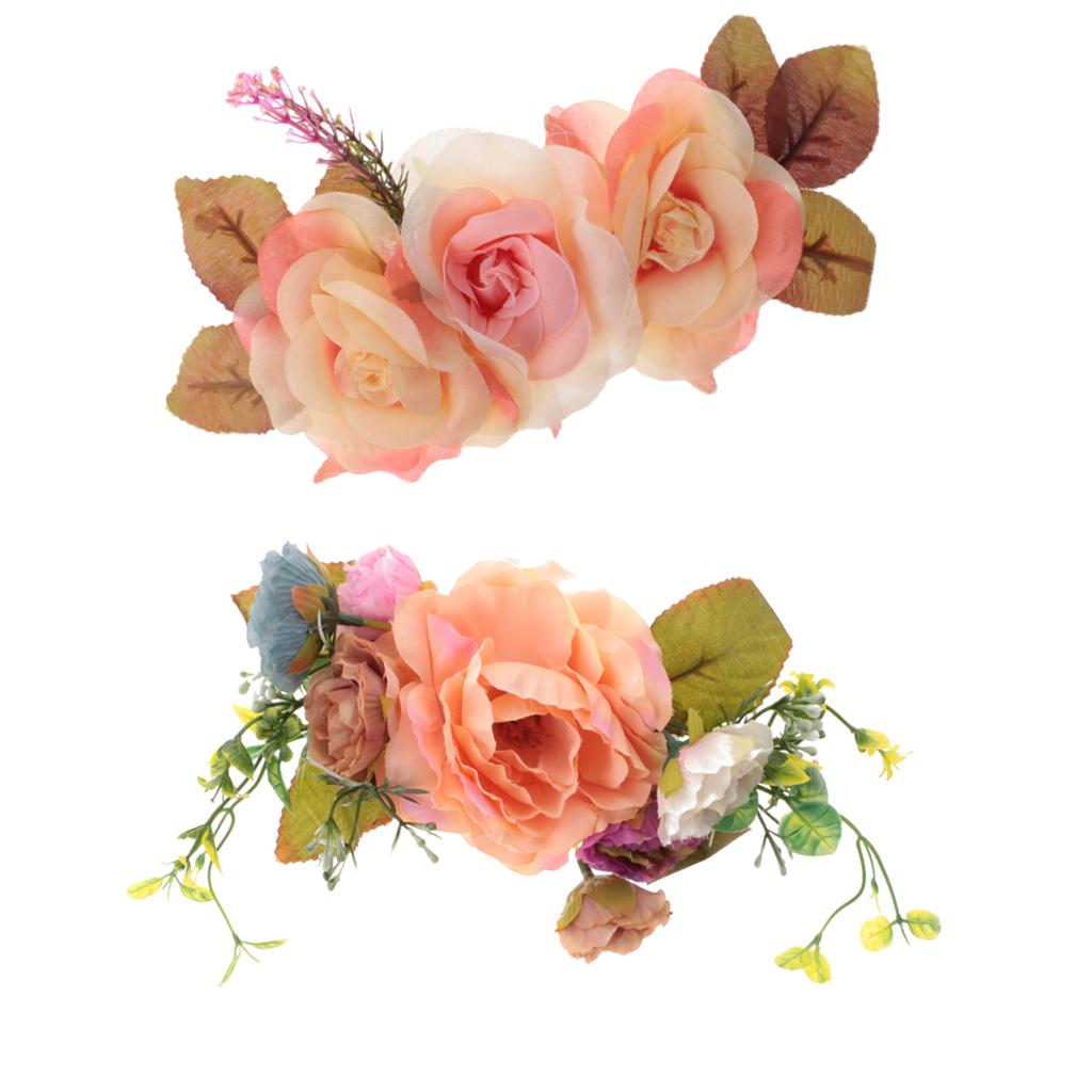 Artificial Peony Rose Fabric 3D Flower Silk Floral DIY Wedding Hat Crafts