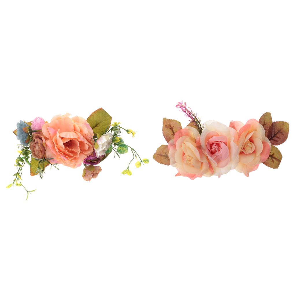 Artificial Peony Rose Fabric 3D Flower Silk Floral DIY Wedding Hat Crafts