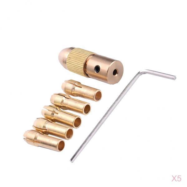 5 pieces 0.5-3mm 3.17mm Electric Drill Bit Collet Mini Twist Drill Chuck Set