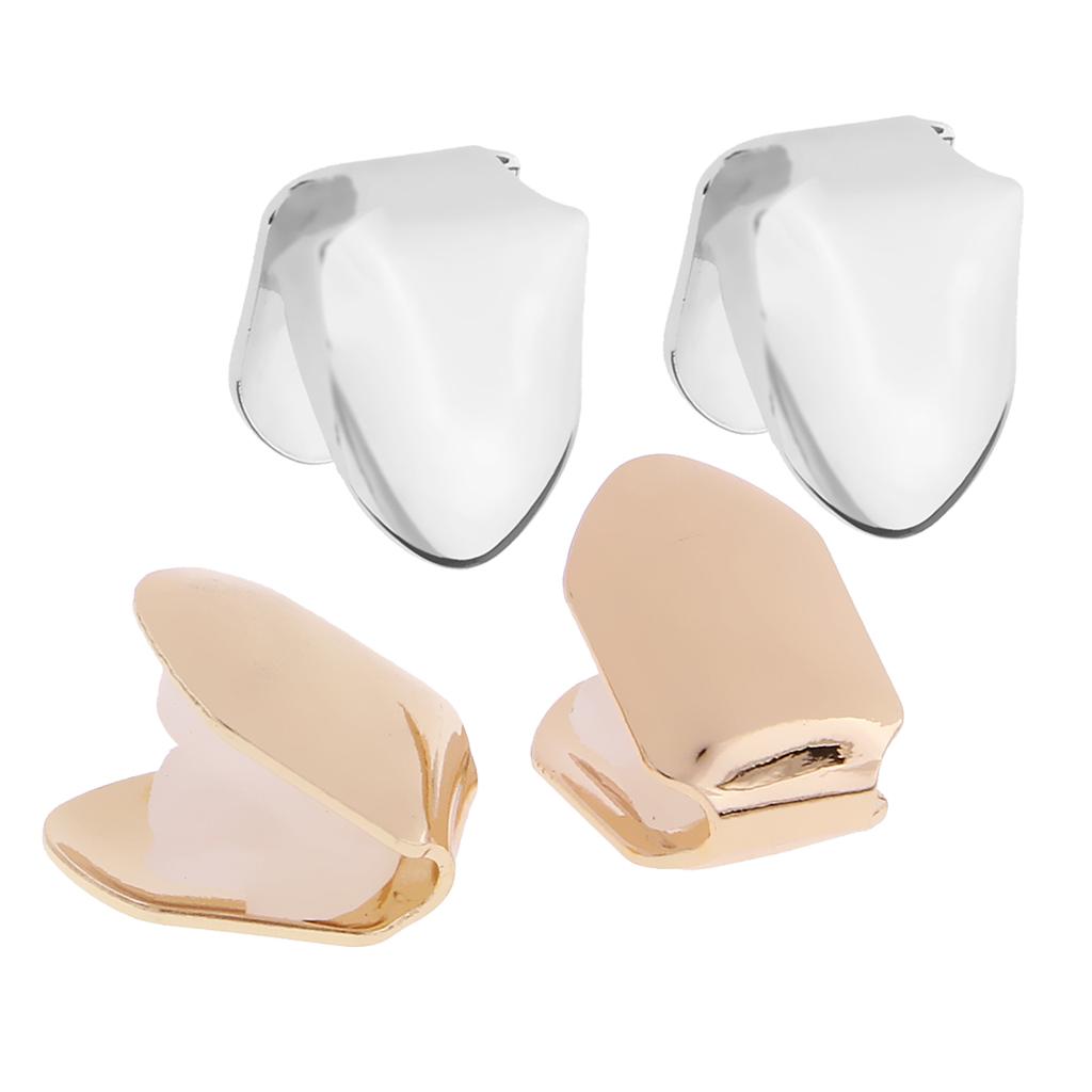 2 Pair Hip-Hop Copper Single Mouth Caps Custom Teeth Grill Bottom Grills Set