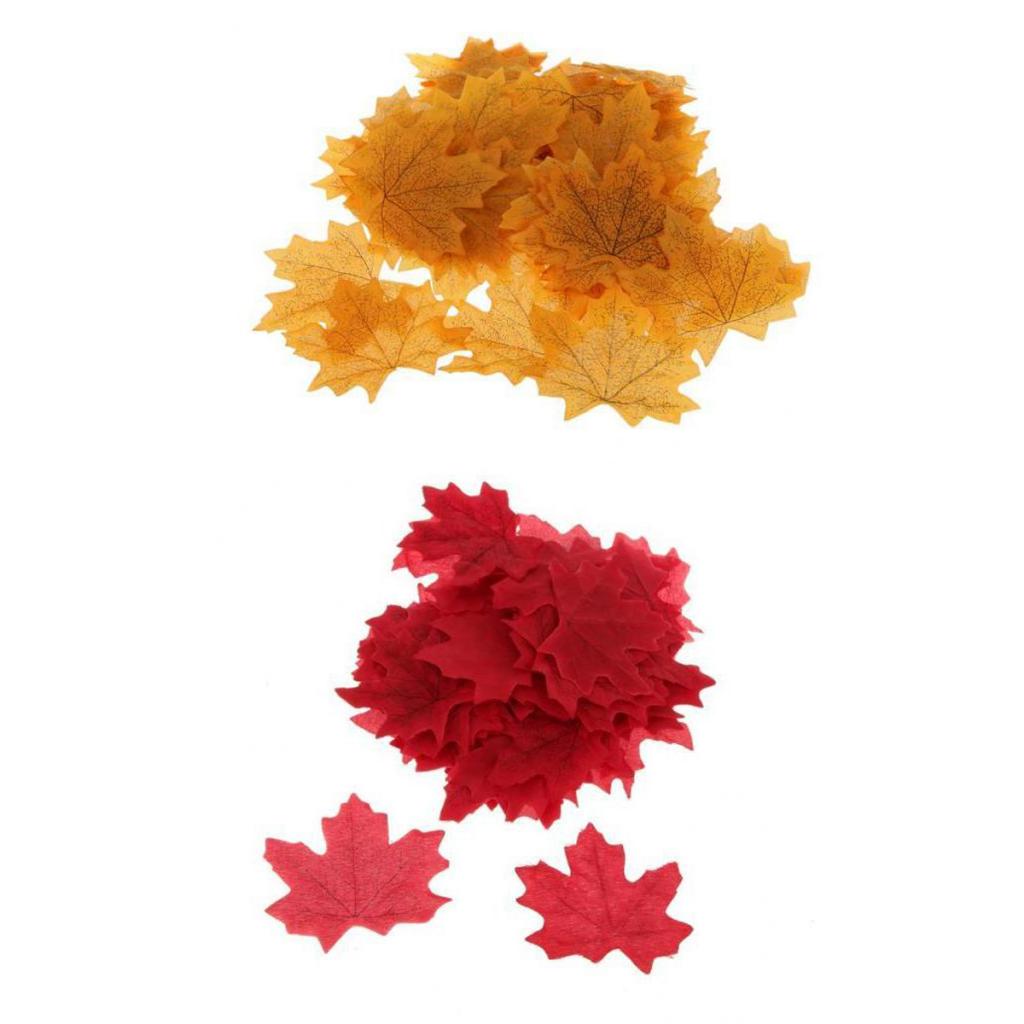 200x Artificial Maple Leaf Lifelike Autumn Fall Leaves Wedding Garden Decor