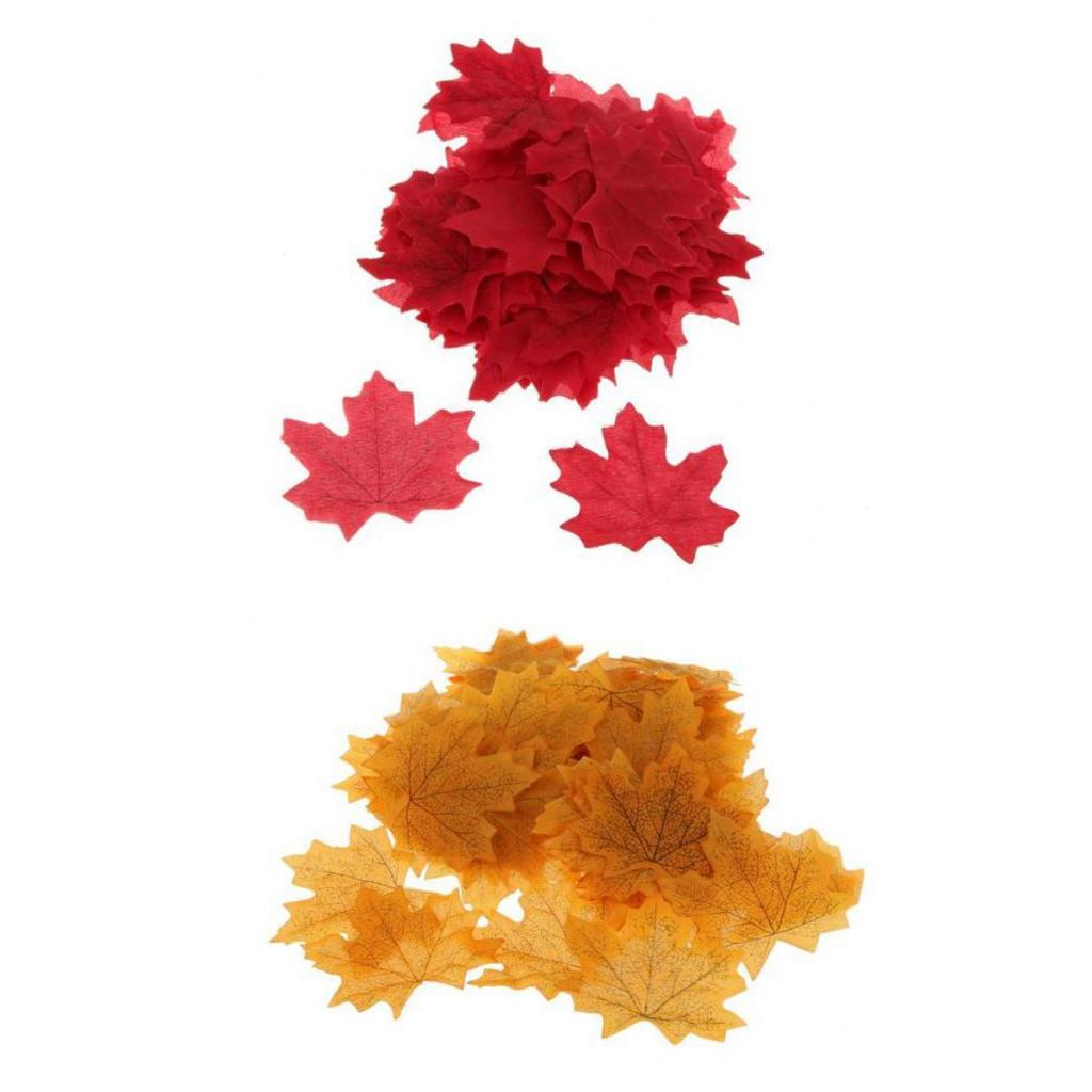 200x Artificial Maple Leaf Lifelike Autumn Fall Leaves Wedding Garden Decor