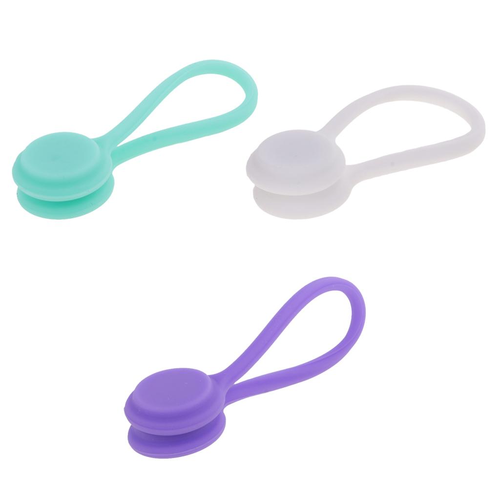 3Pieces Magnetic Earphones Cable Winders Wrap Corder Organzier String Tidy