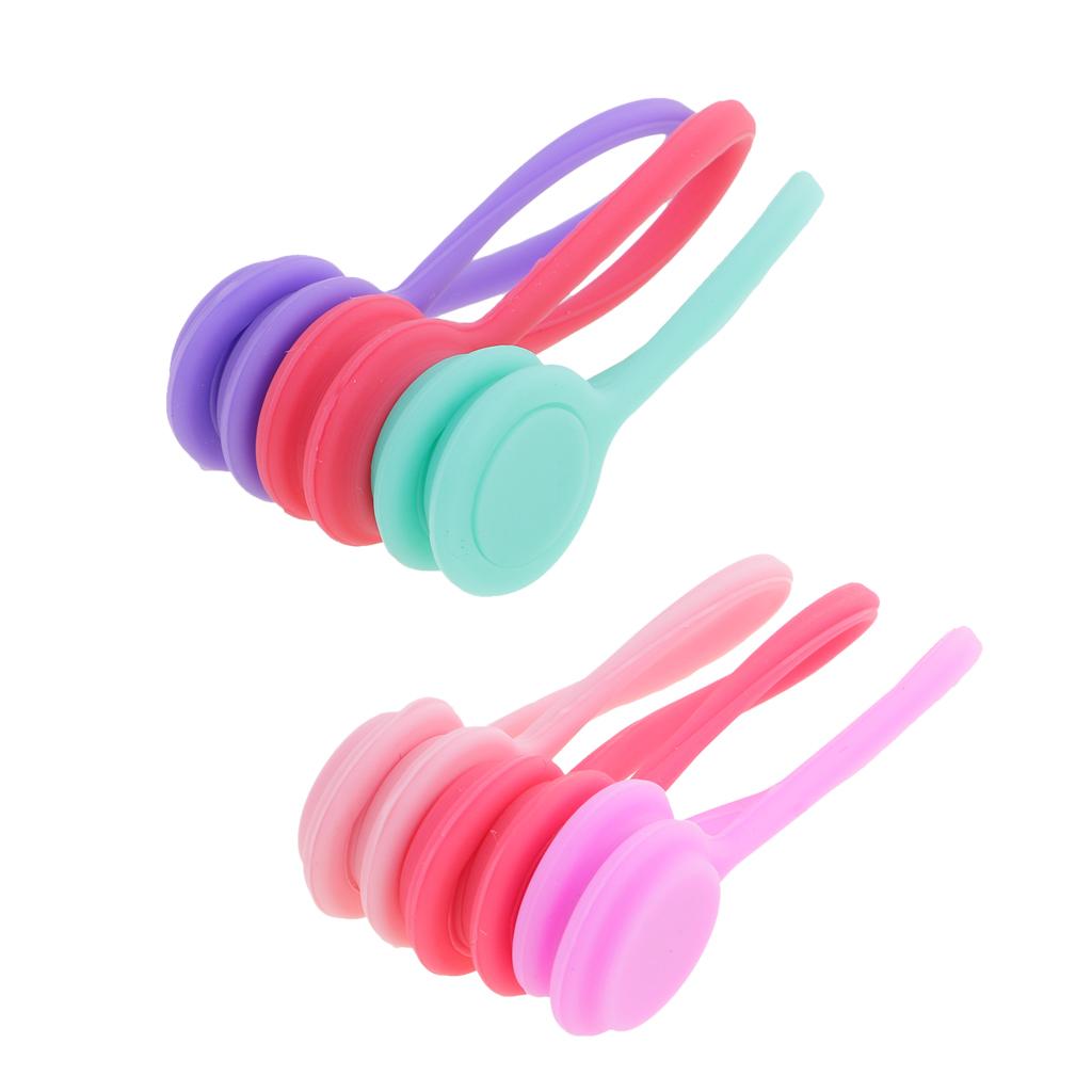 6Pieces Magnetic Earphones Cable Winders Wrap Corder Organzier String Tidy