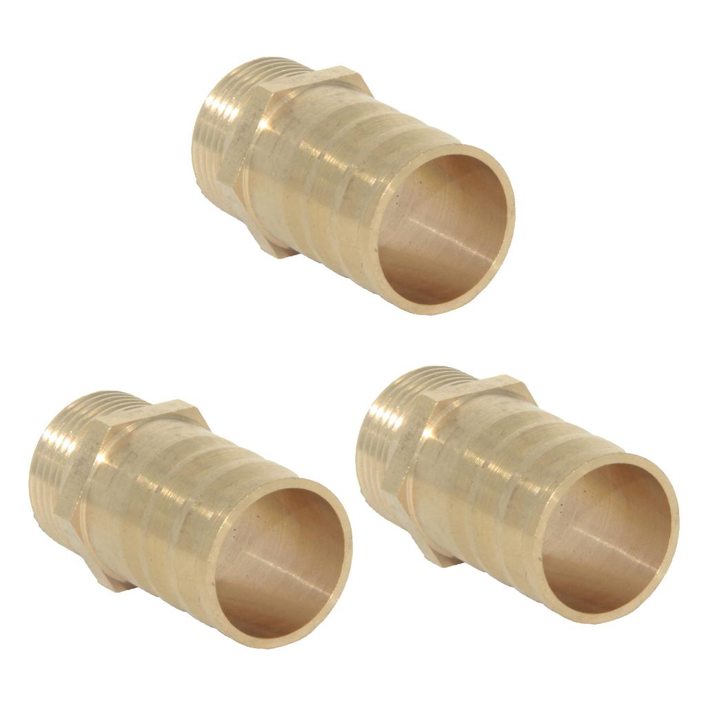 3Pieces 25mm 3/4 Brass Barbed Hose Tube Pagoda Fitting Coupler Connector"