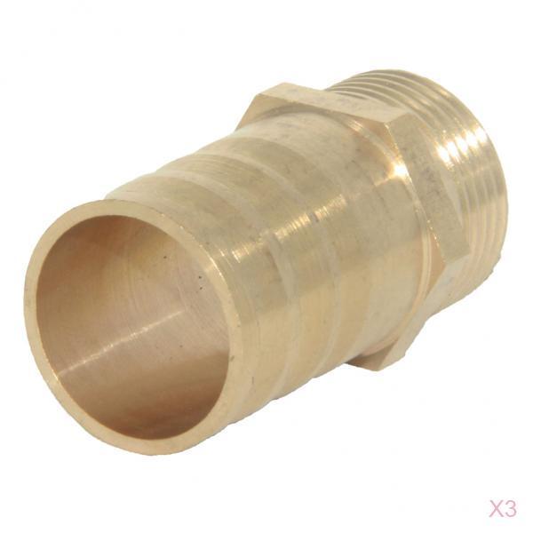 3Pieces 25mm 3/4 Brass Barbed Hose Tube Pagoda Fitting Coupler Connector"