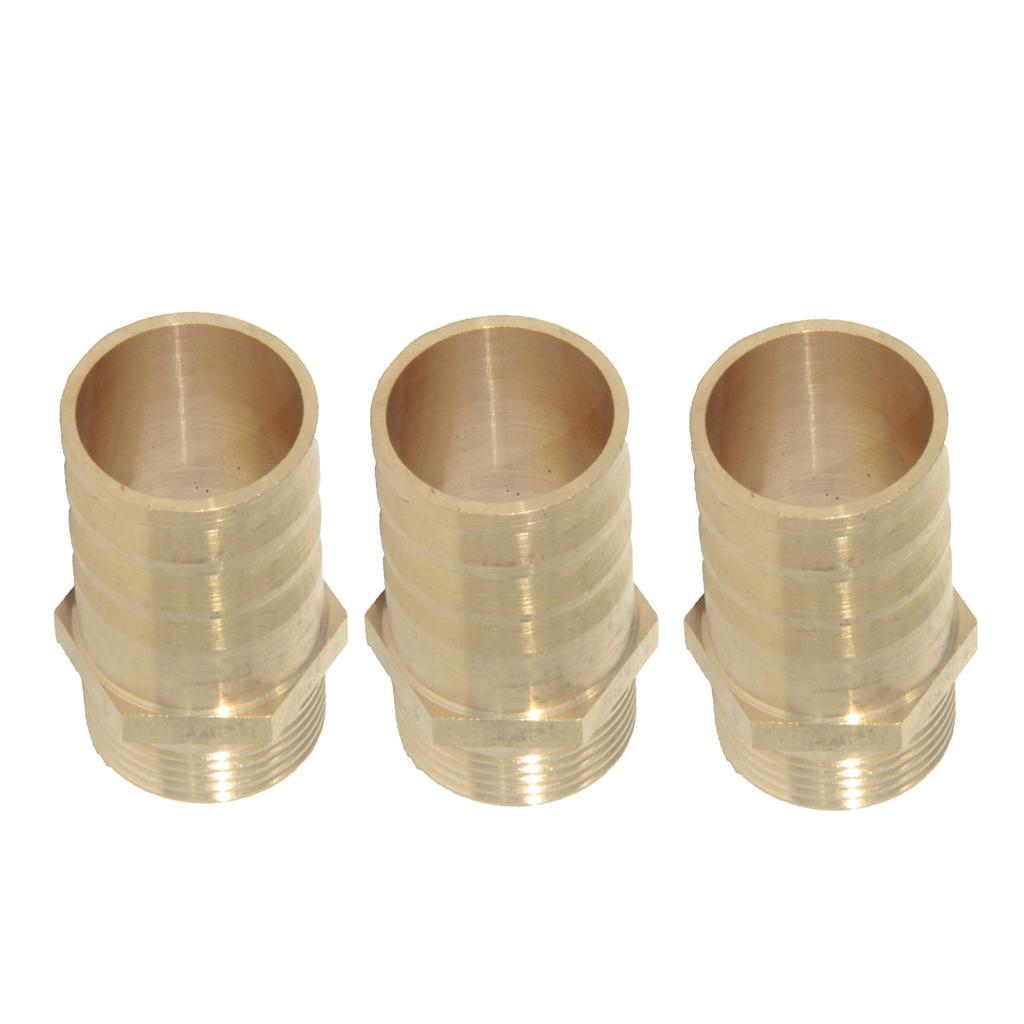 3Pieces 25mm 3/4 Brass Barbed Hose Tube Pagoda Fitting Coupler Connector"