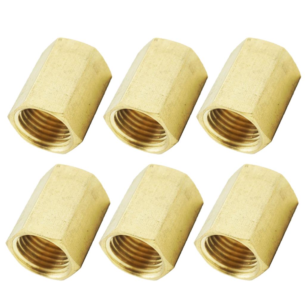 6Pieces 1/4'' Brass Barbed Double End Female Thread Coupler Connector Joint