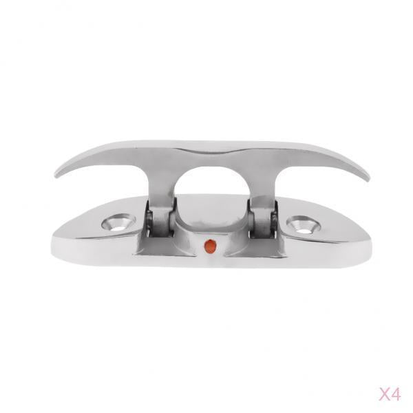 4 Pieces 316 Stainless Steel Folding Cleat Mount Marine Boat Hardware