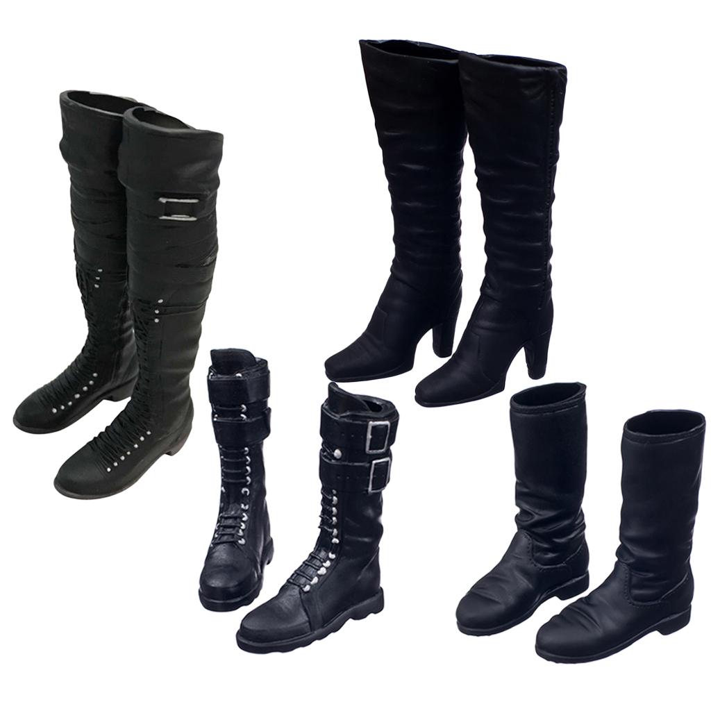 4 Pairs 1/6 Scale Long Boots Shoes for 12 Female Figure Body"