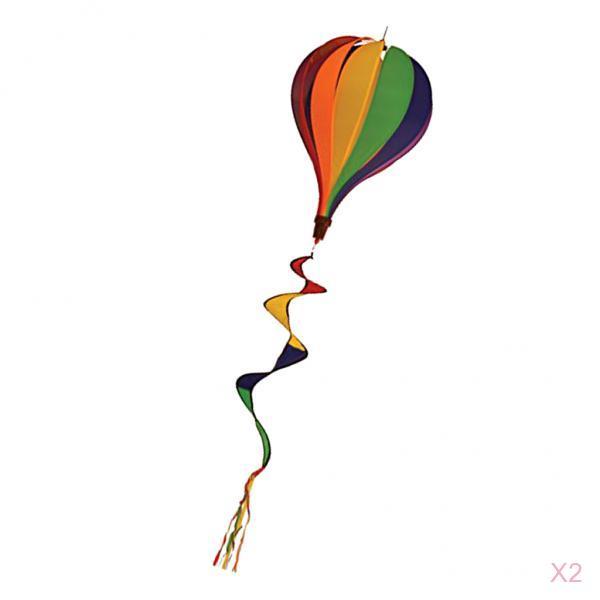 2Pcs Hot Air Balloon Wind Windsocks Garden Lwan Outdoor Toy Decor Windsock