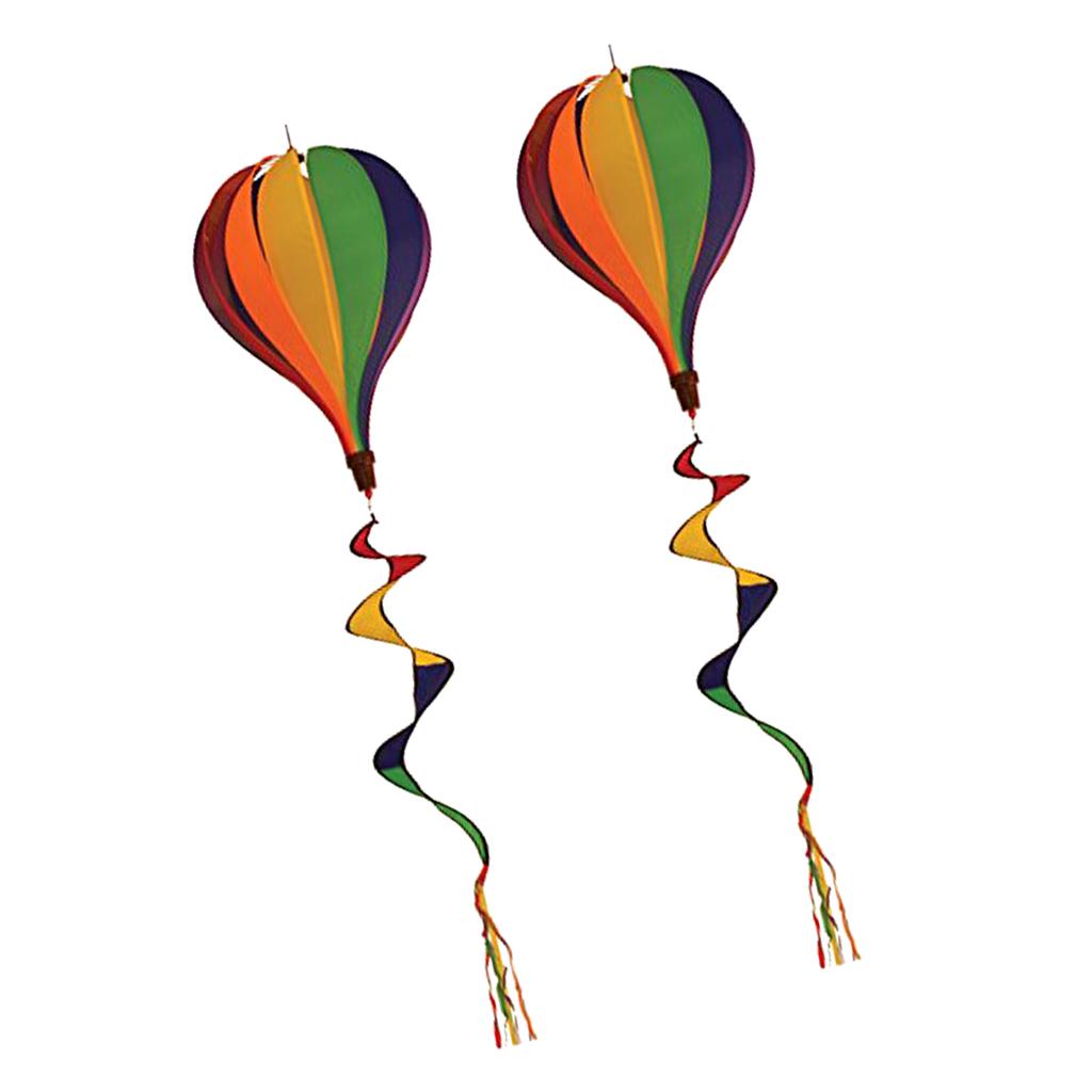 2Pcs Hot Air Balloon Wind Windsocks Garden Lwan Outdoor Toy Decor Windsock