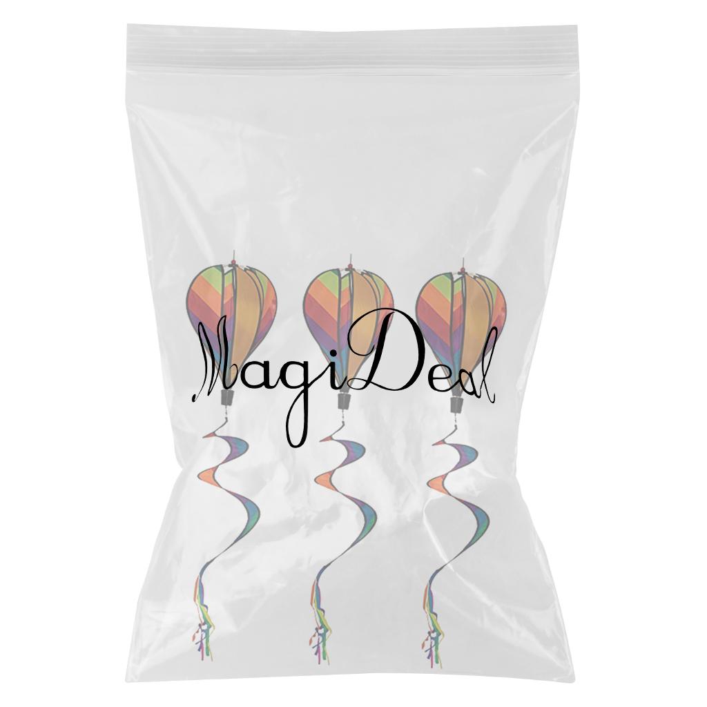 3Pcs Hot Air Balloon Wind Windsock Garden Lwan Outdoor Toy Decor Windmill