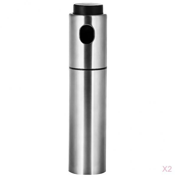 2 pieces Kitchen Stainless Steel Olive Oil Pump Fine Spray Bottle Sprayer