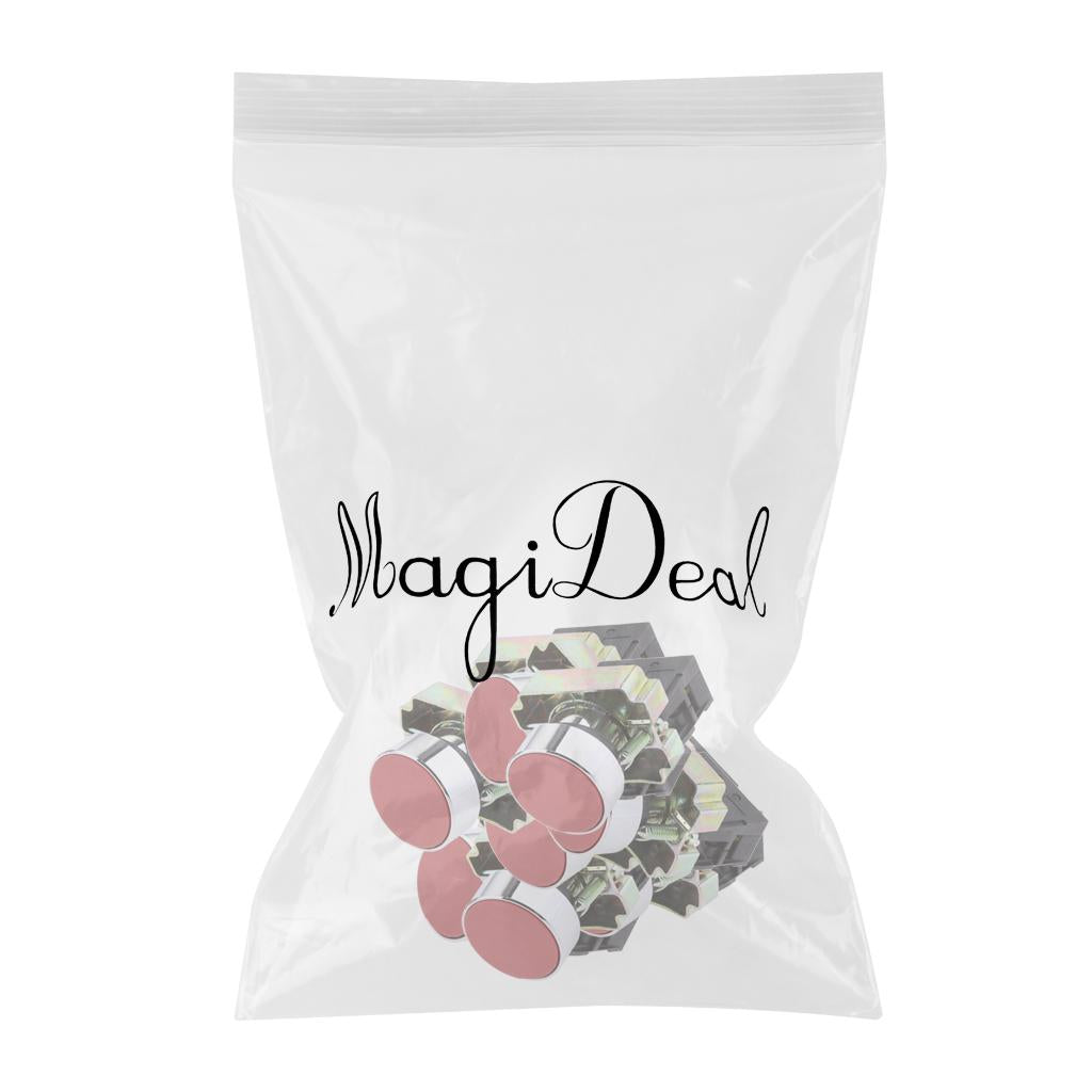 10 Pieces Red Momentary Self-Reset Flush Push Button Switch 1 NC N/C 22mm