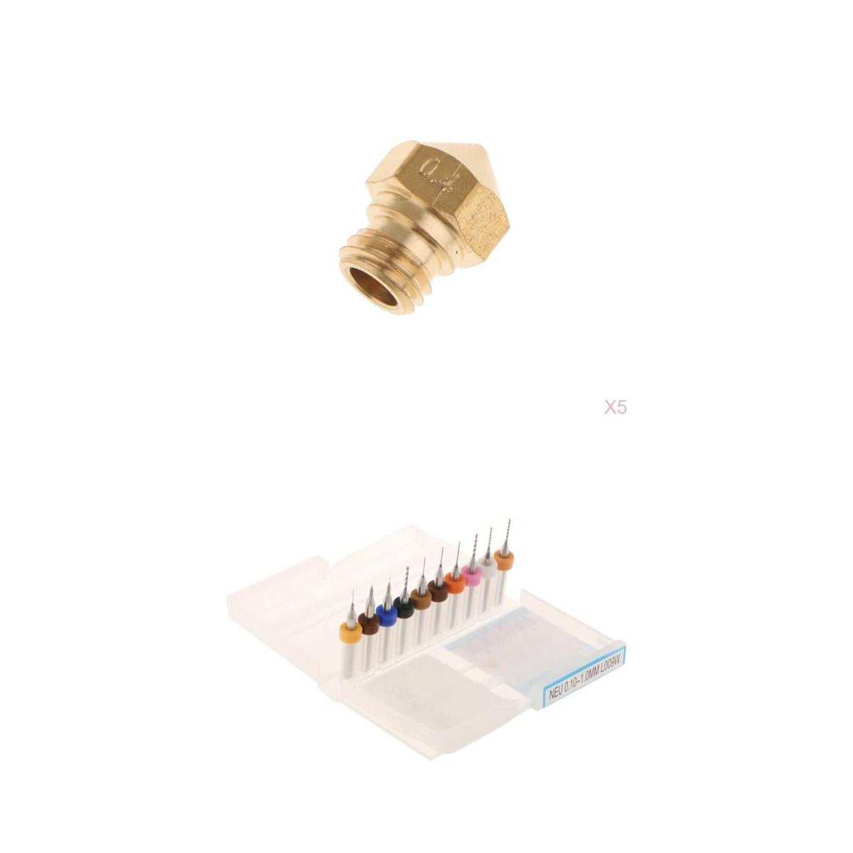 0.4mm Extruder Nozzle+10x Print Head Drill Bit Clean Kit for MK10 3D Printer