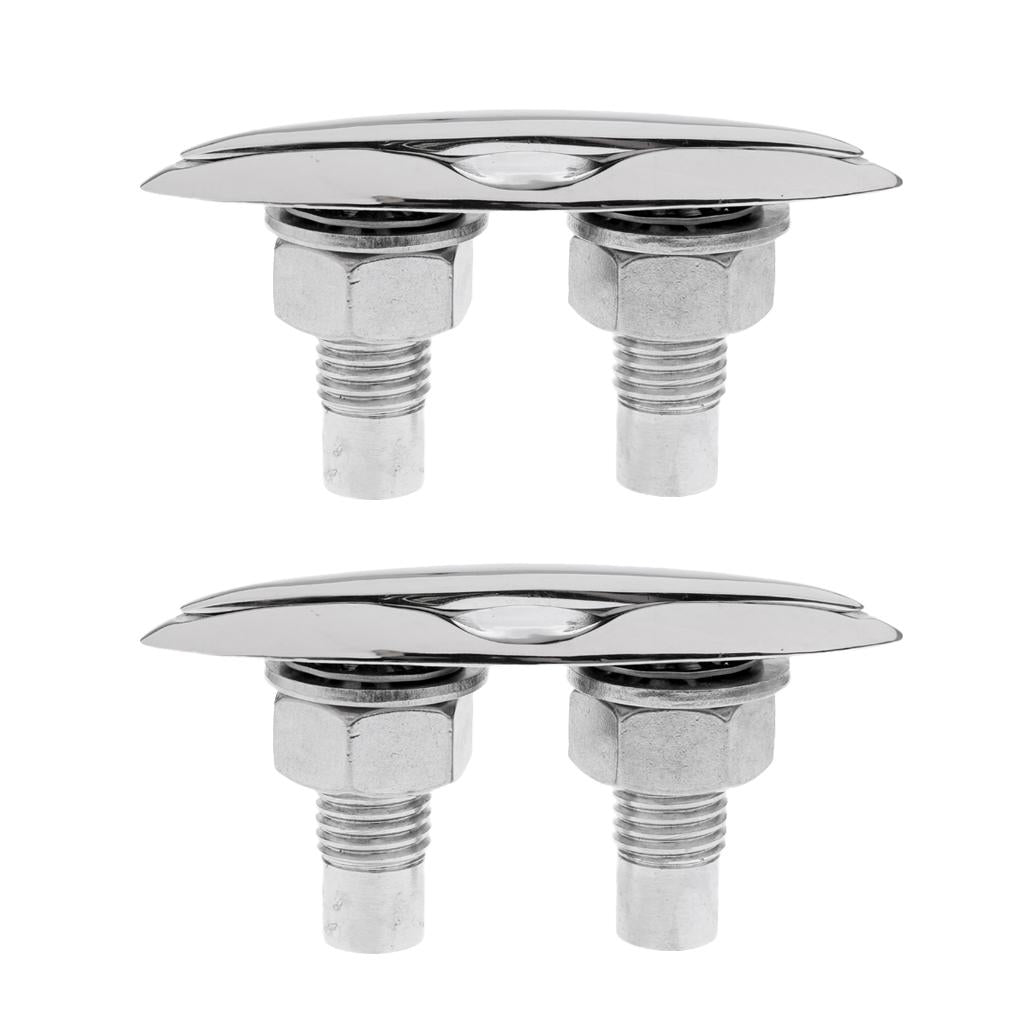 2 Pieces Marine Grade 316 Stainless Steel 5 125mm Pop Up Cleat Flush Mount"