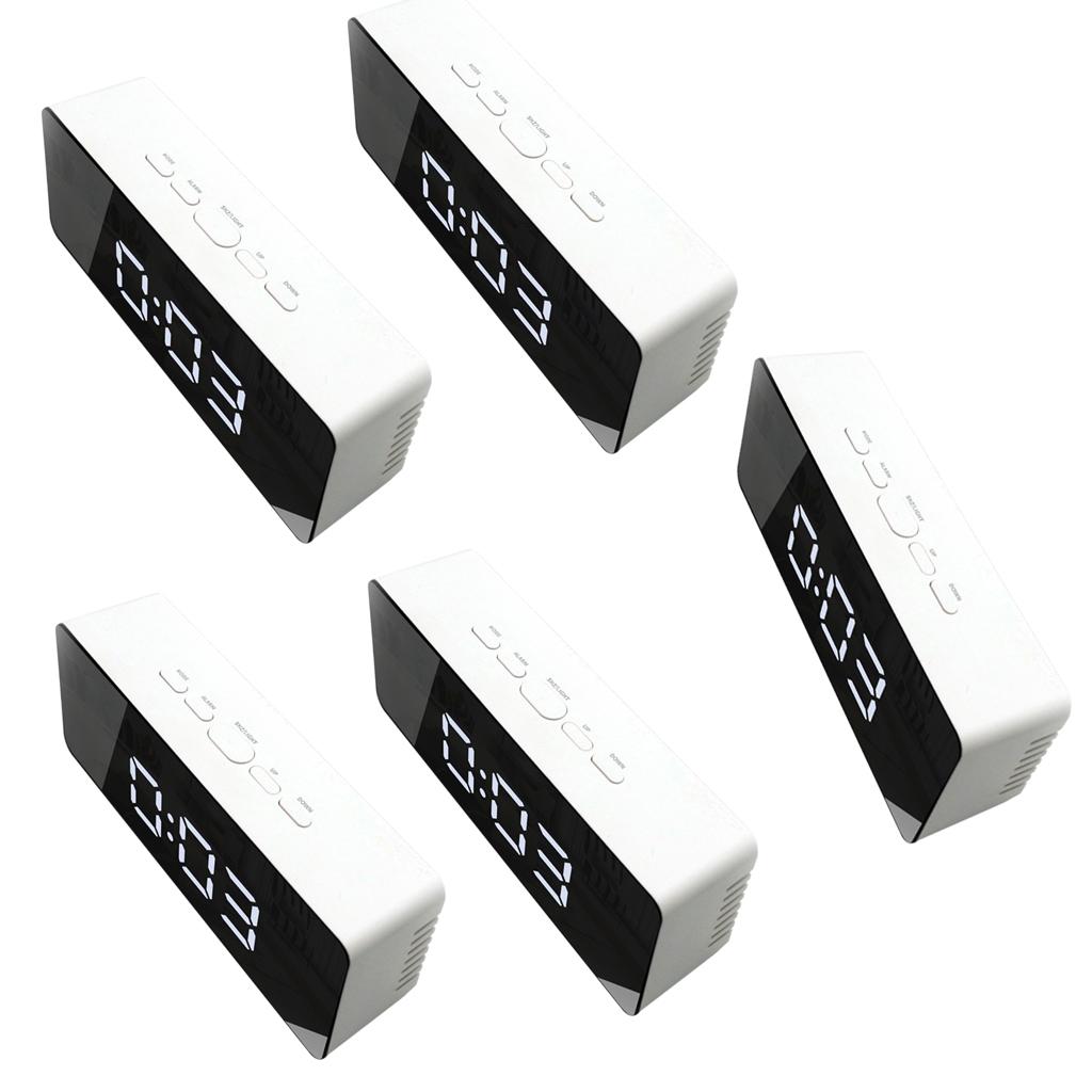 5Pieces Mirror Alarm Clock PYRUS Night Light Digital Alarm Clock Rectangle