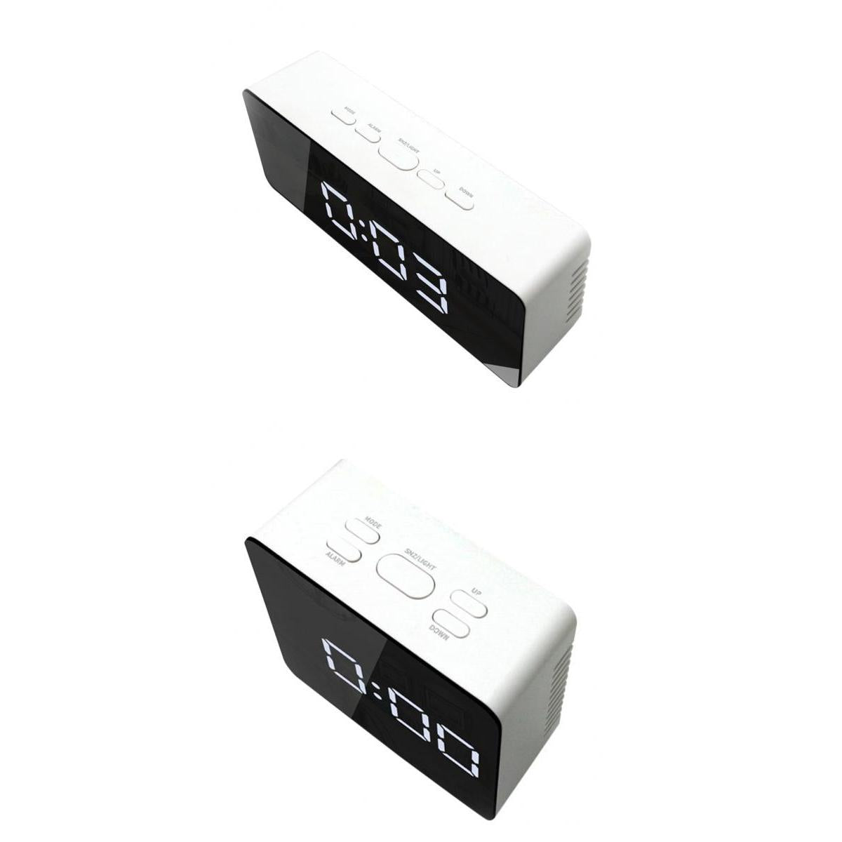 2Pieces Portable Mirror Alarm Clock PYRUS Night Light Digital Alarm Clock