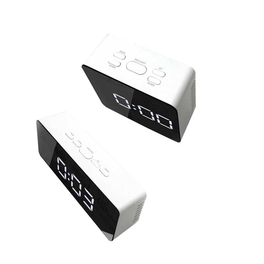 2Pieces Portable Mirror Alarm Clock PYRUS Night Light Digital Alarm Clock