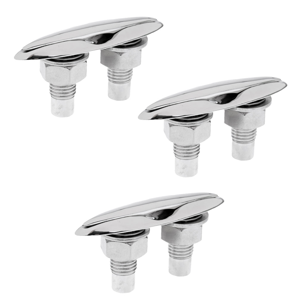 3 Pieces Marine Grade 316 Stainless Steel 5 125mm Pop Up Cleat Flush Mount"