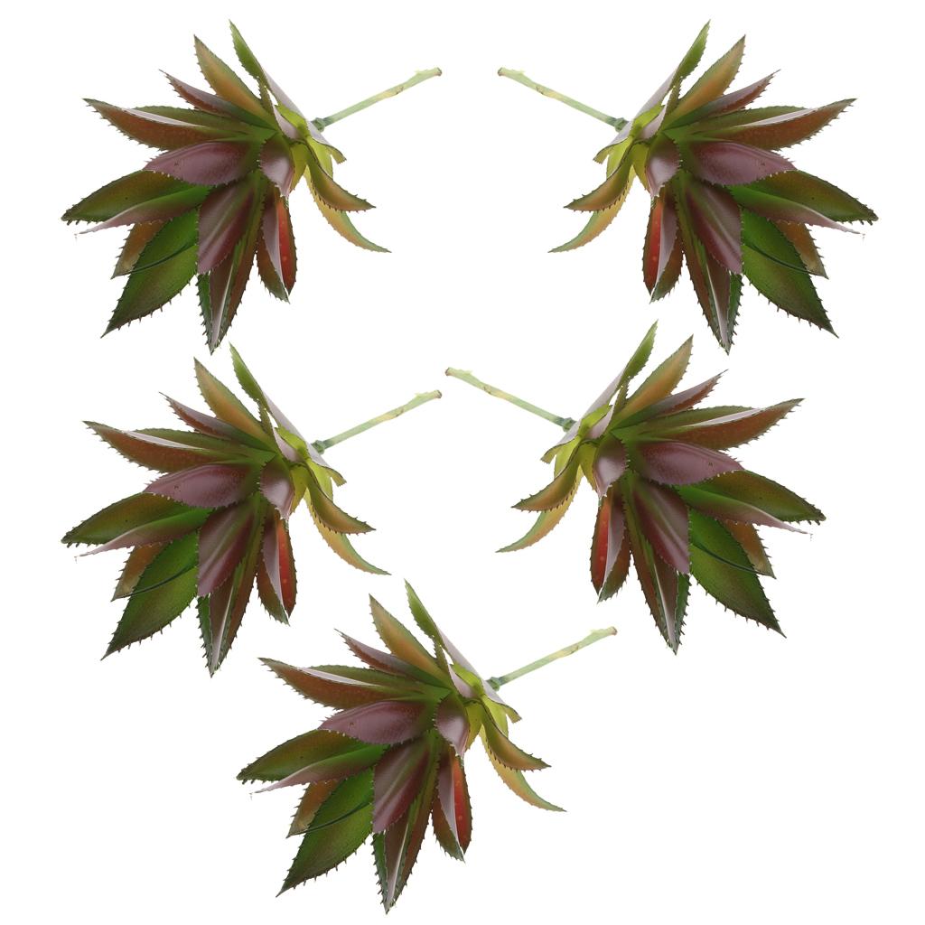 5pieces Lifelike Artificial Succulents Plants Agave Flower Home Plants Decor