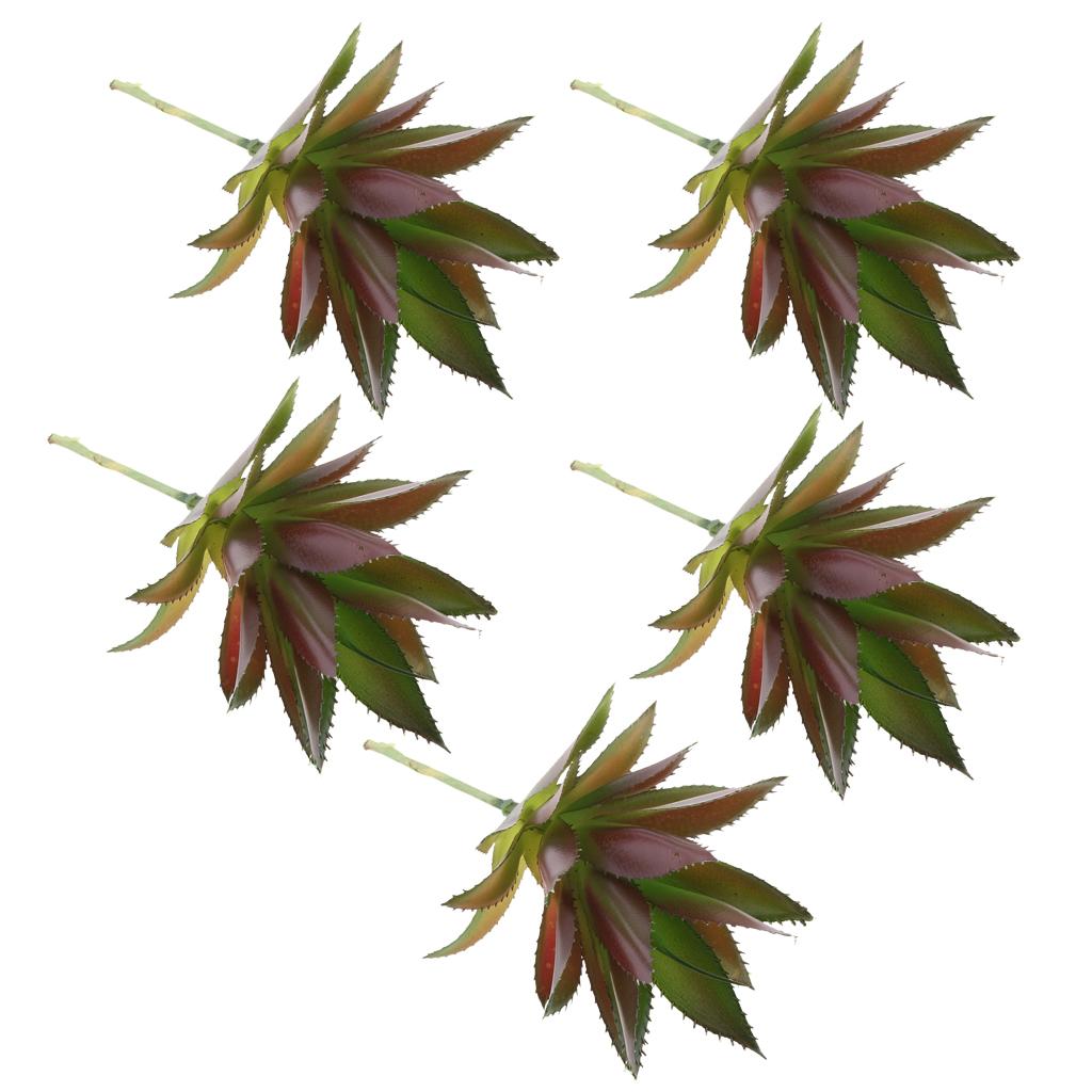 5pieces Lifelike Artificial Succulents Plants Agave Flower Home Plants Decor