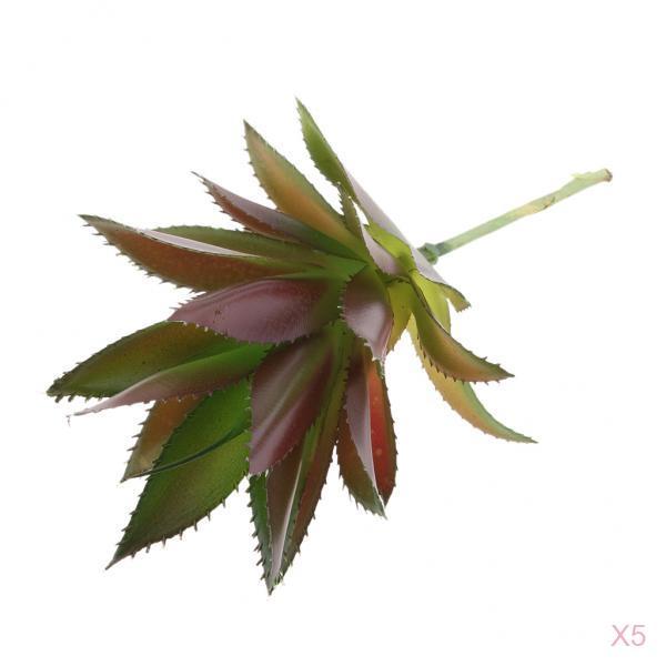 5pieces Lifelike Artificial Succulents Plants Agave Flower Home Plants Decor