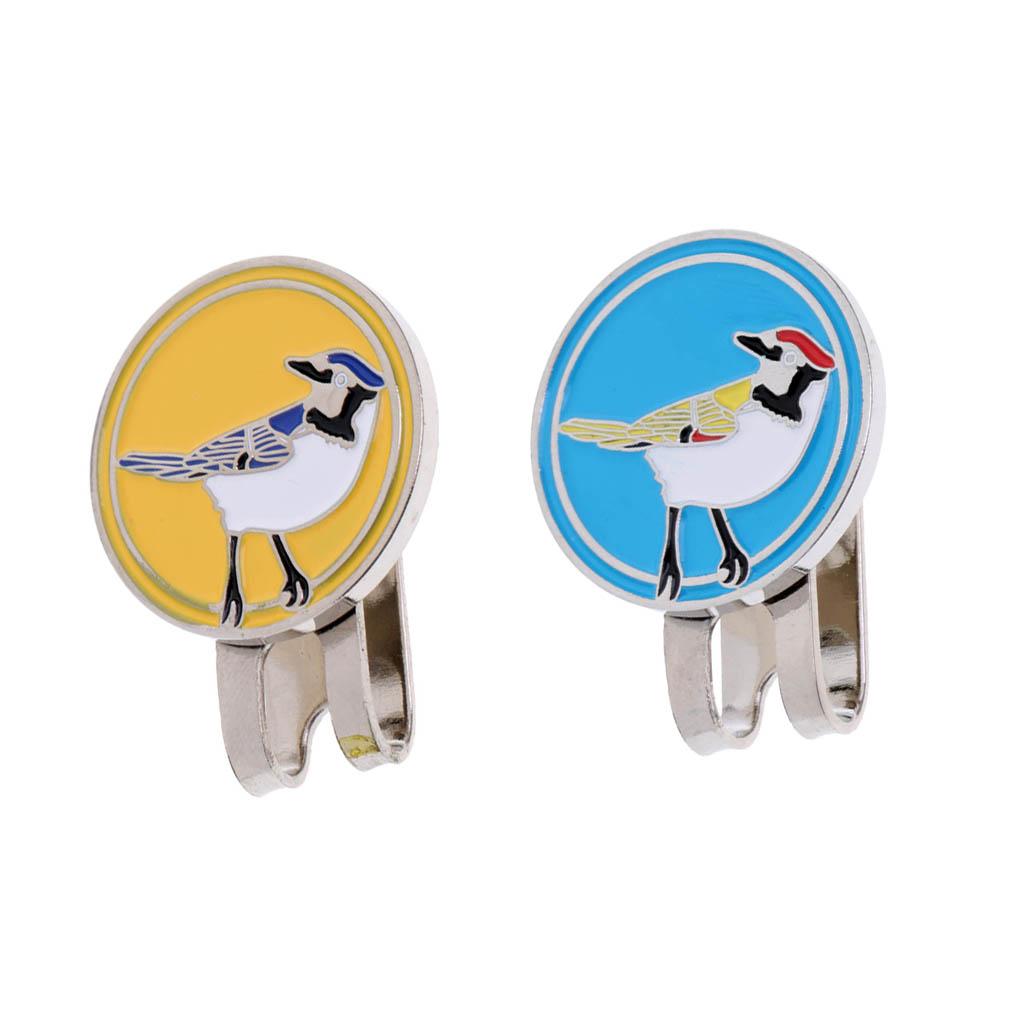 2 Pieces Golf Ball Marker Bird Hat Clip