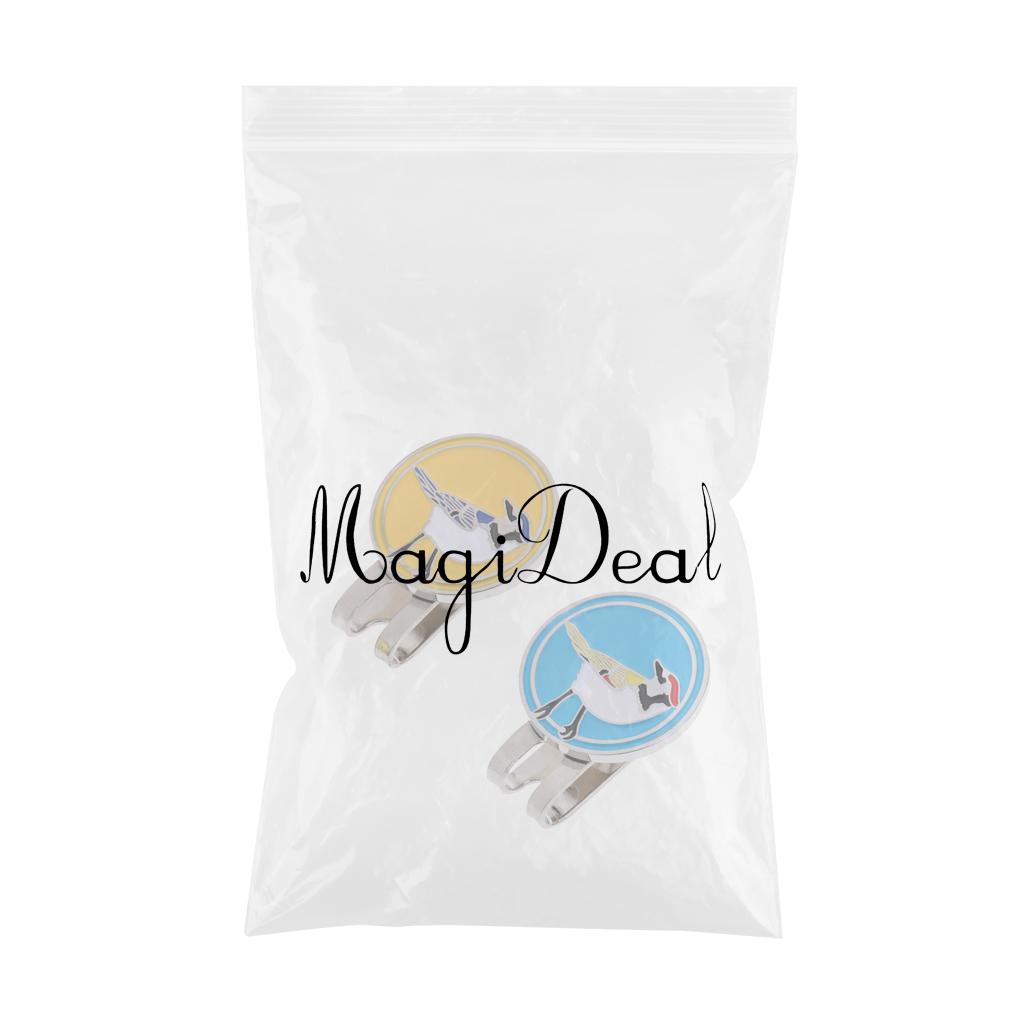2 Pieces Golf Ball Marker Bird Hat Clip