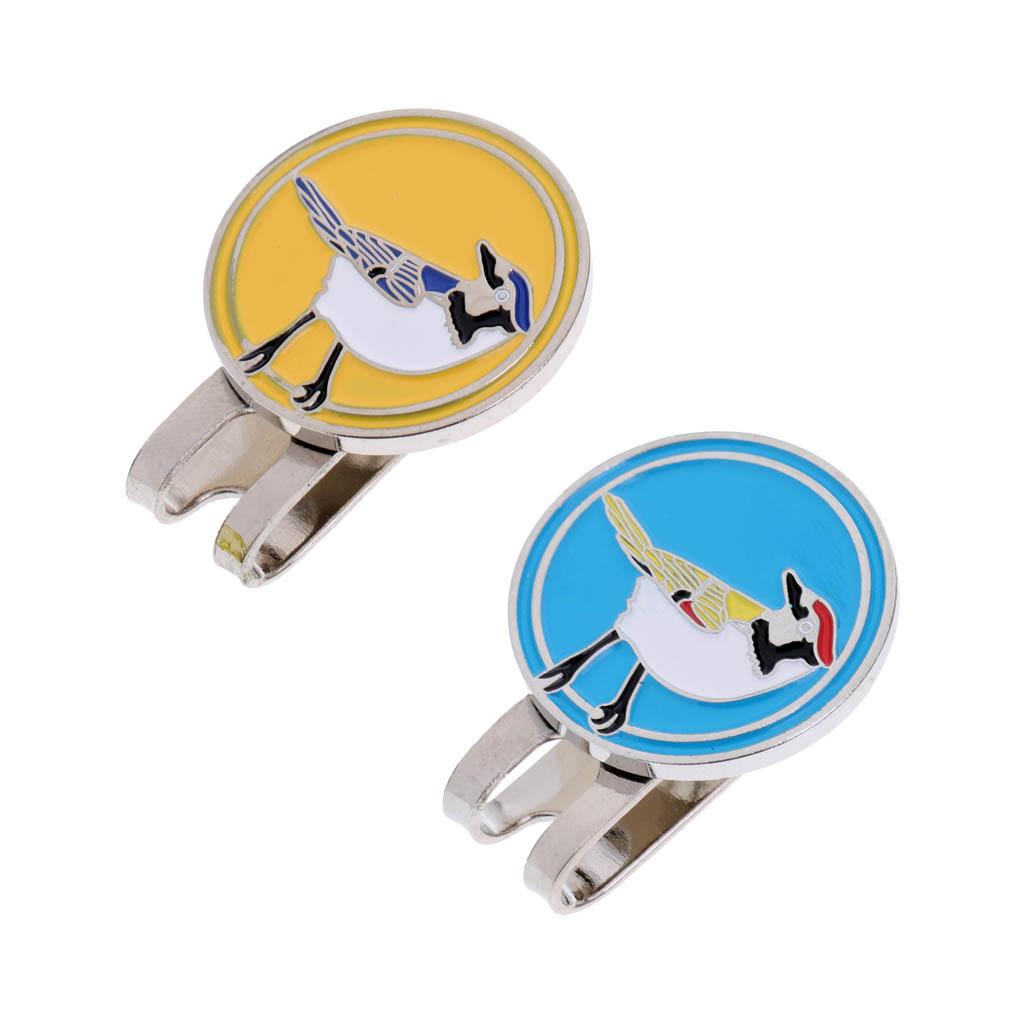 2 Pieces Golf Ball Marker Bird Hat Clip