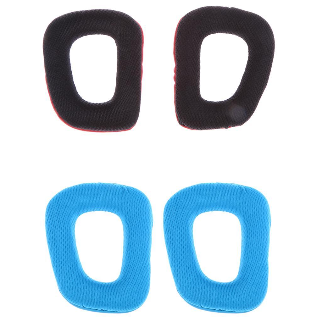 2PairReplacement Earpad Cushion Cover For Logitech G35 G930 Black+Blue