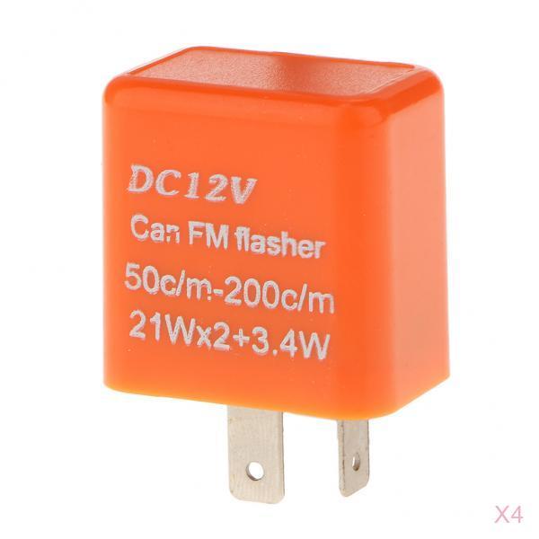 4PCS Car Motorcycle Adjustable Flasher 3Pin Relay Fix LED Turn Signal Flash