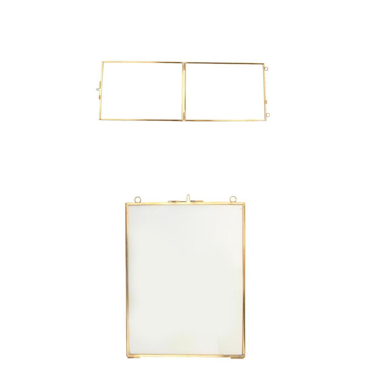 2 Antique Brass Glass Picture Photo Frame Hanging Retro Portrait 5x7in 6x8in