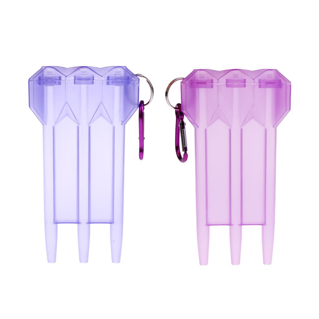 2 Pieces Portable Nylon Dart Storage Box Transparent Dart Case with Clip