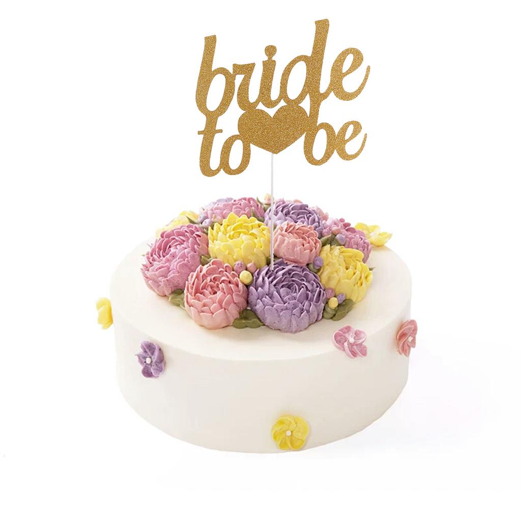 10 Pieces Bride To Be Glitter Cake Topper Wedding Bride Shower Cupcake Picks