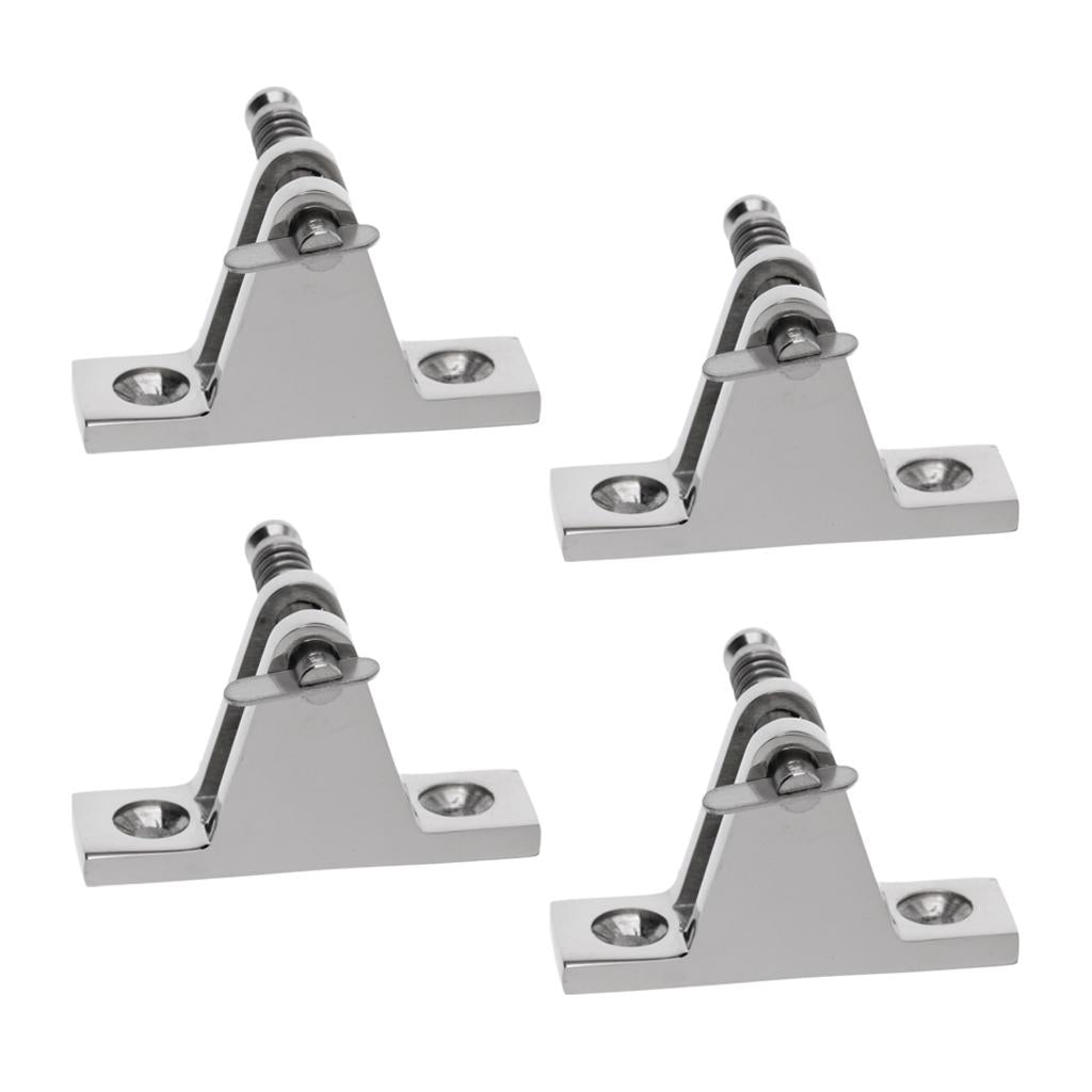 4 Pieces 316 Stainless Boat Bimini Top Deck Hinge Fitting Quick Pin Marine