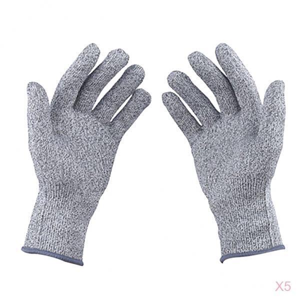 5 Pairs Protective Work Gloves Elastic Cut Proof Stab Resistant Butcher M