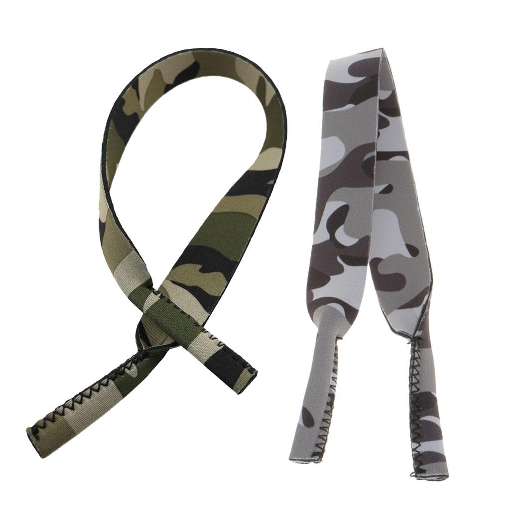 2pcs Camo Pattern Eyeglasses Lanyard Neck Cord Sunglasses Strap Band Sports