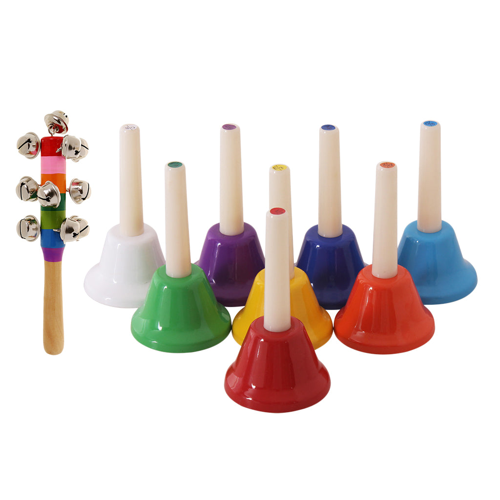 2 Set Diatonic Hand Percussion Stick Bells Handbells Chromatic Musical Toys