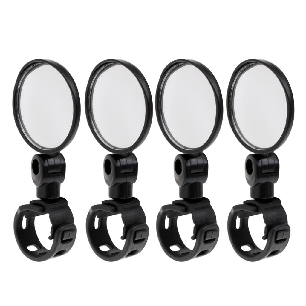 4 Pieces Universal 360 Rotation Bicycle Handlebar Wide Angle Rearview Mirror