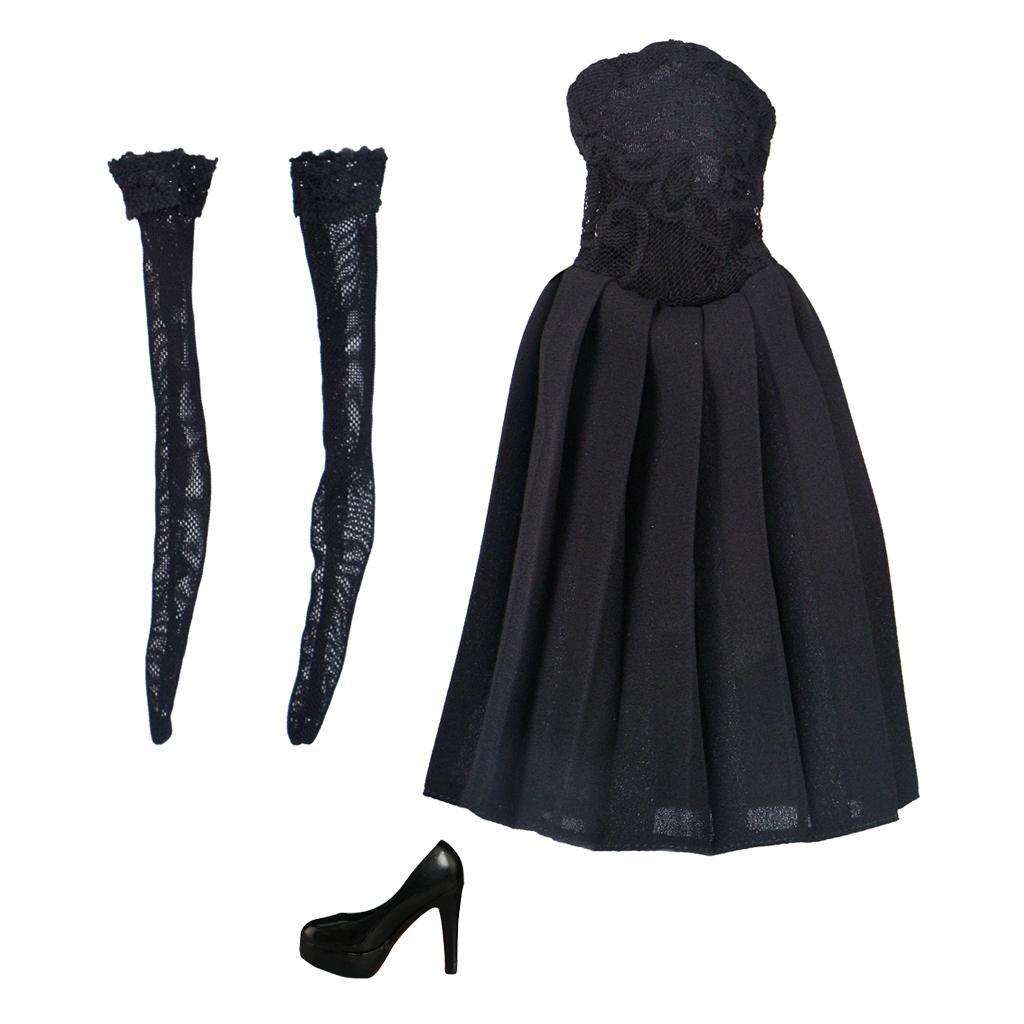1/6 Scale Strapless Dress & High Heels Shoes for 12'' Female Action Figure