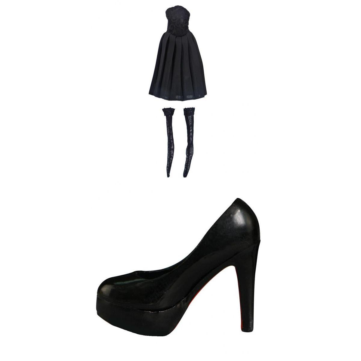 1/6 Scale Strapless Dress & High Heels Shoes for 12'' Female Action Figure