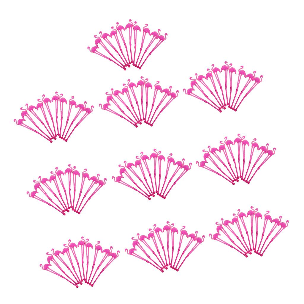 100 Pieces Hawaii Flamingo Rose Cocktail Milk Coffee Stirring Sticks Party