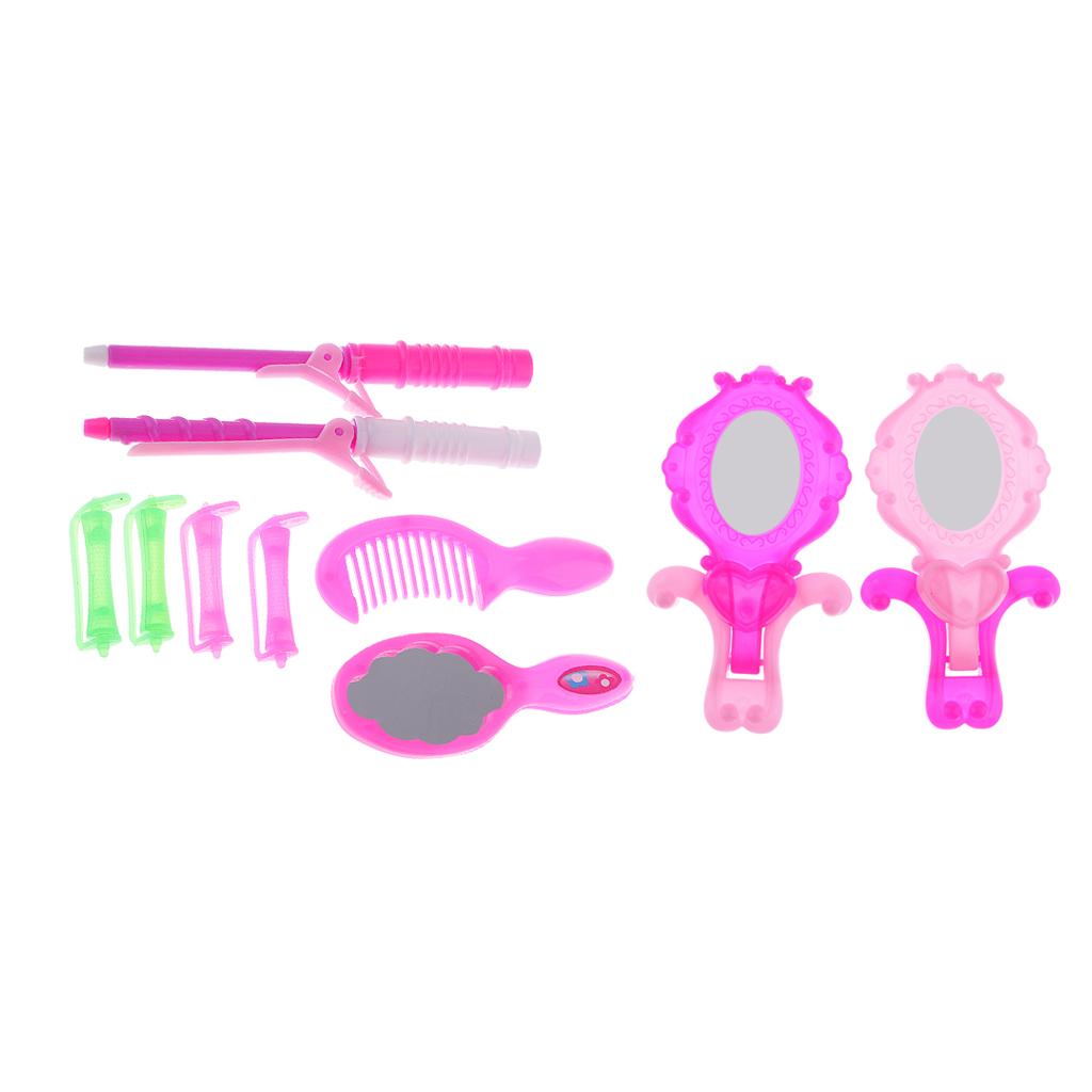 10pcs Doll Hair Curler Hair Straightener for Dolls Dress Up Accs