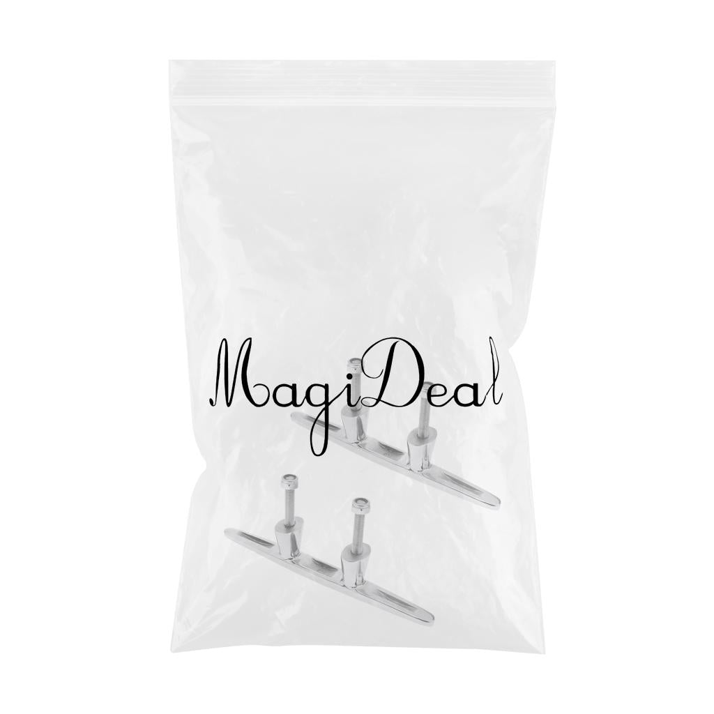 2 Pieces Boat Cleat Stud Mount - Marine Grade 316 Stainless Steel 19.5cm