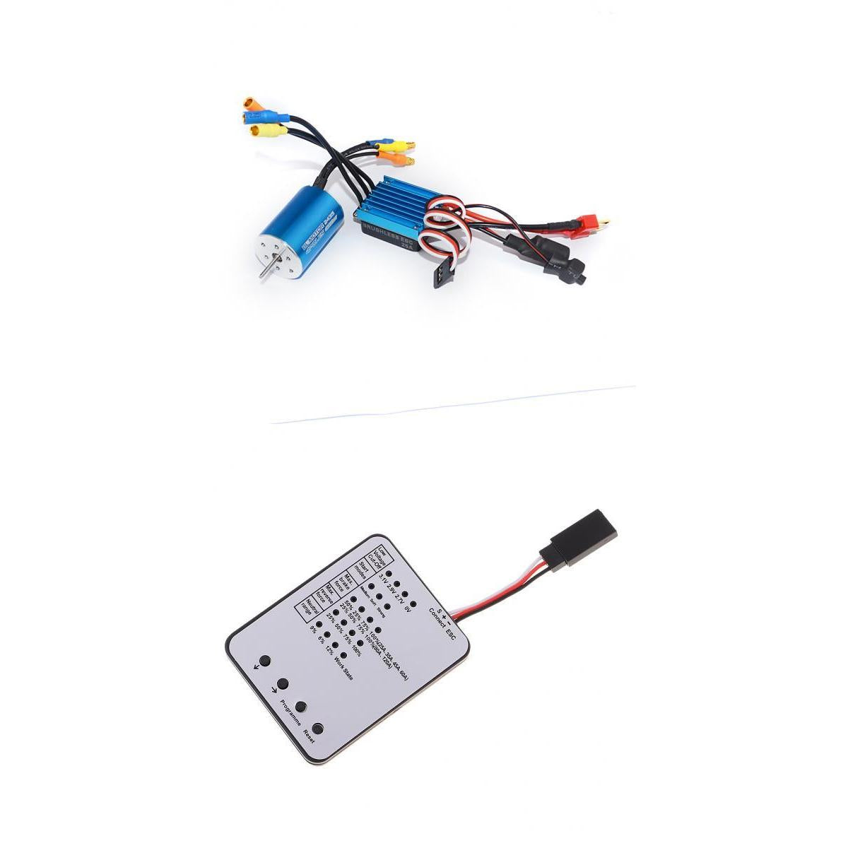 2435 4500KV Brushless Motor+25A ESC+LED Programing Card for 1/16 1/18 RC Car