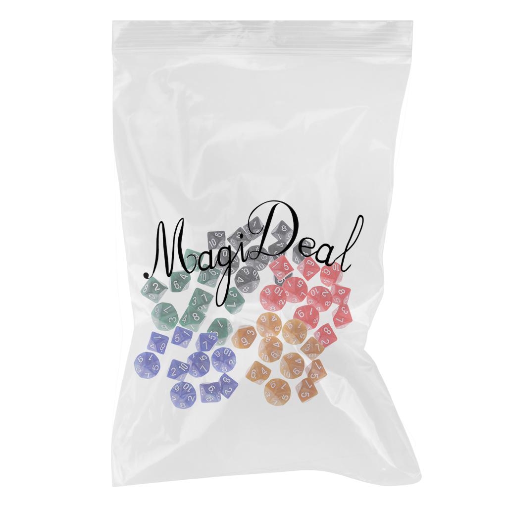 50 Pieces Plastic 10-sided Dice D10 Digital Dice for Party Bar Game Props