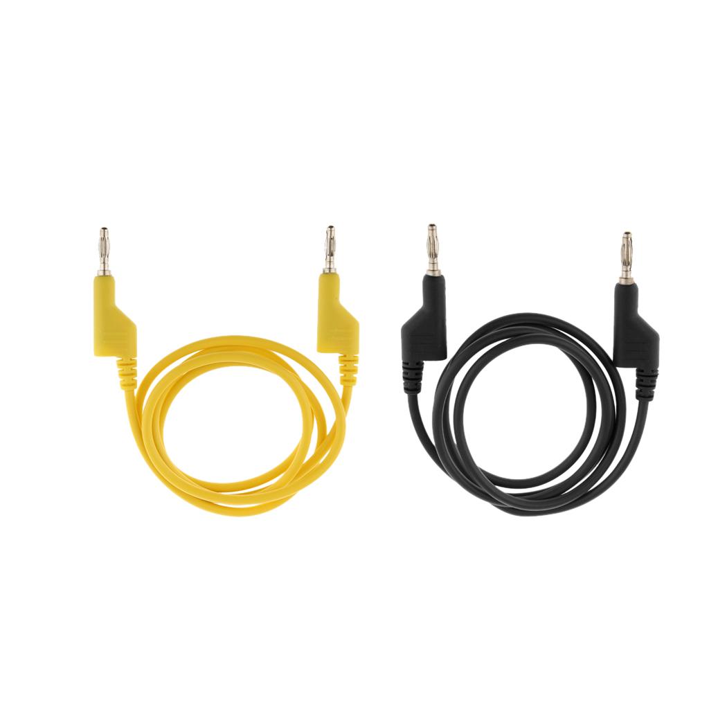 2 Pieces 25A Stackable 4mm Banana Plug Multimeter Test Cable Lead Cord